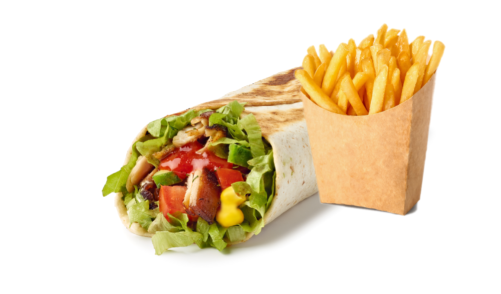 wraps sandwichs avec frites